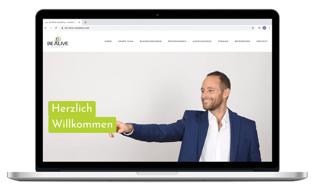 Be alive Academy | Webdesign | Grafikdesign