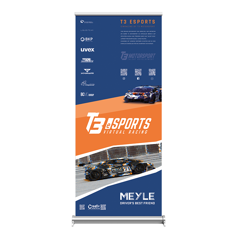 T3-eSports Roll-up| T3 Motorsport | Logodesign | Grafikdesign