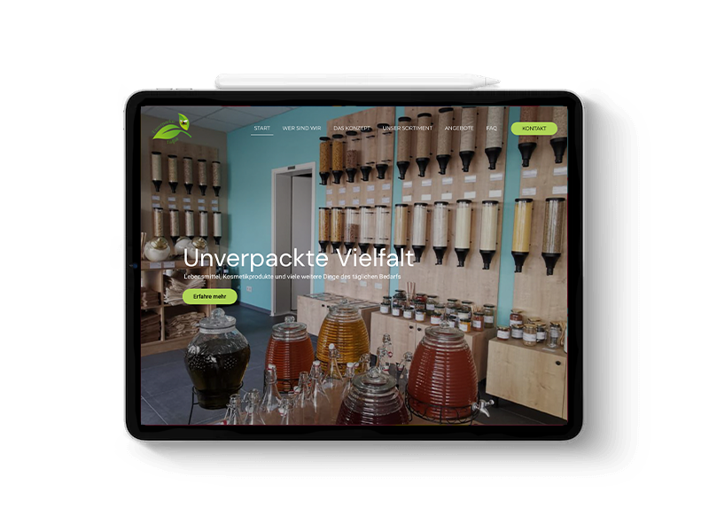 Unverpackte Vielfalt | Webdesign | Grafikdesign