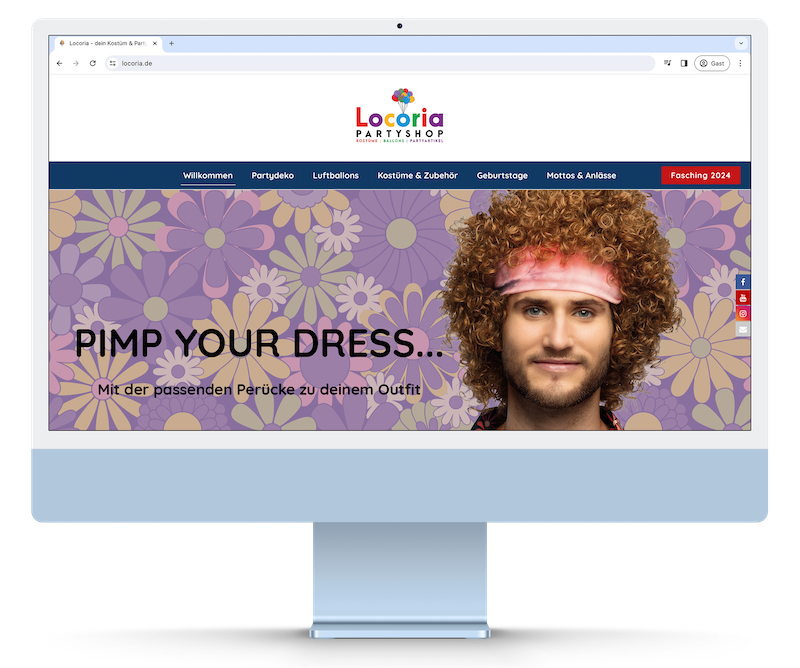 Locoria Partyshop | Eningen u.A. | Webdesign | Logodesign | Grafikdesign