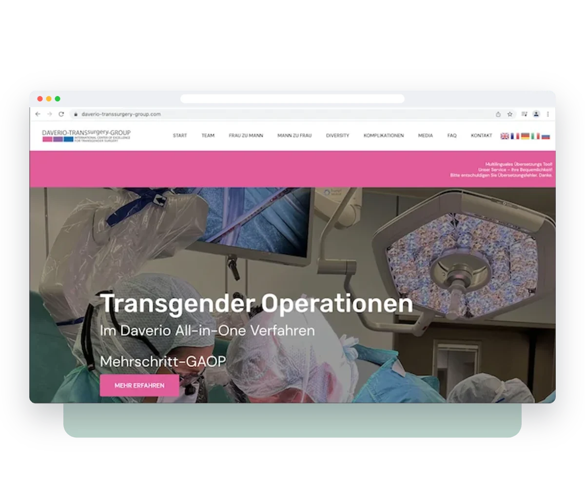 Website von Daverio Group im Browserfenster – Webdesign von Creativ Media Factory