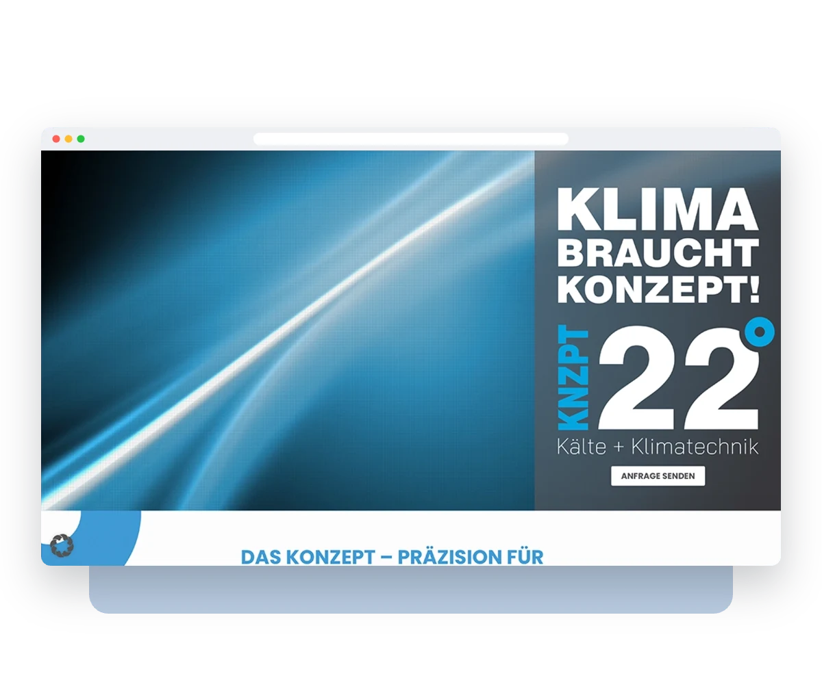 Website von Konzept 22 im Browserfenster – Webdesign von Creativ Media Factory