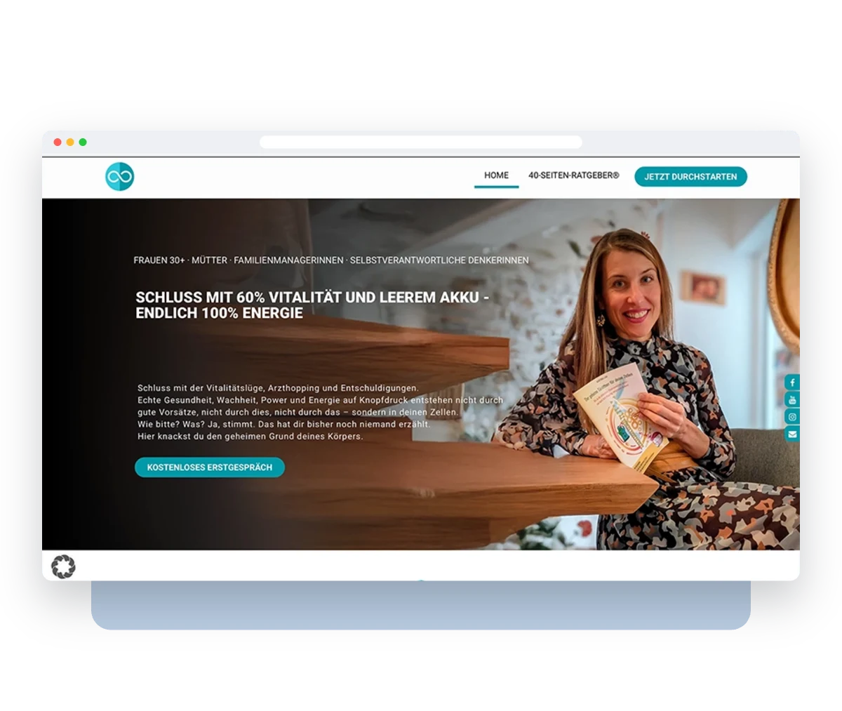 Website von Martina Lau im Browserfenster – Webdesign von Creativ Media Factory
