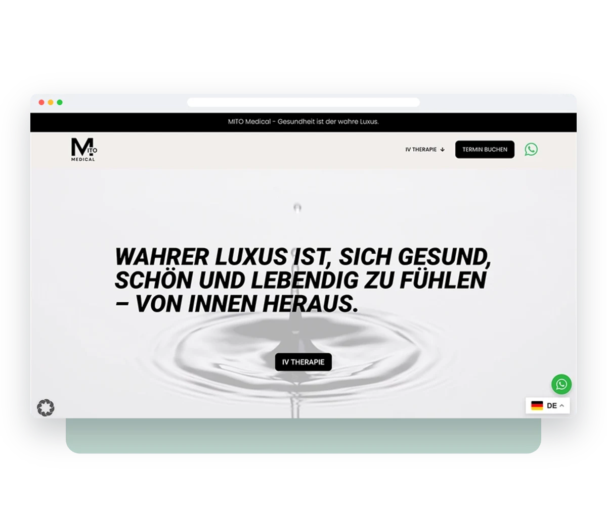 Website von MITO Medical im Browserfenster – Webdesign von Creativ Media Factory