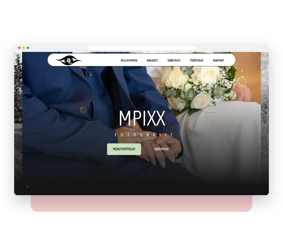 Website von MPixx Fotografie im Browserfenster – Webdesign von Creativ Media Factory
