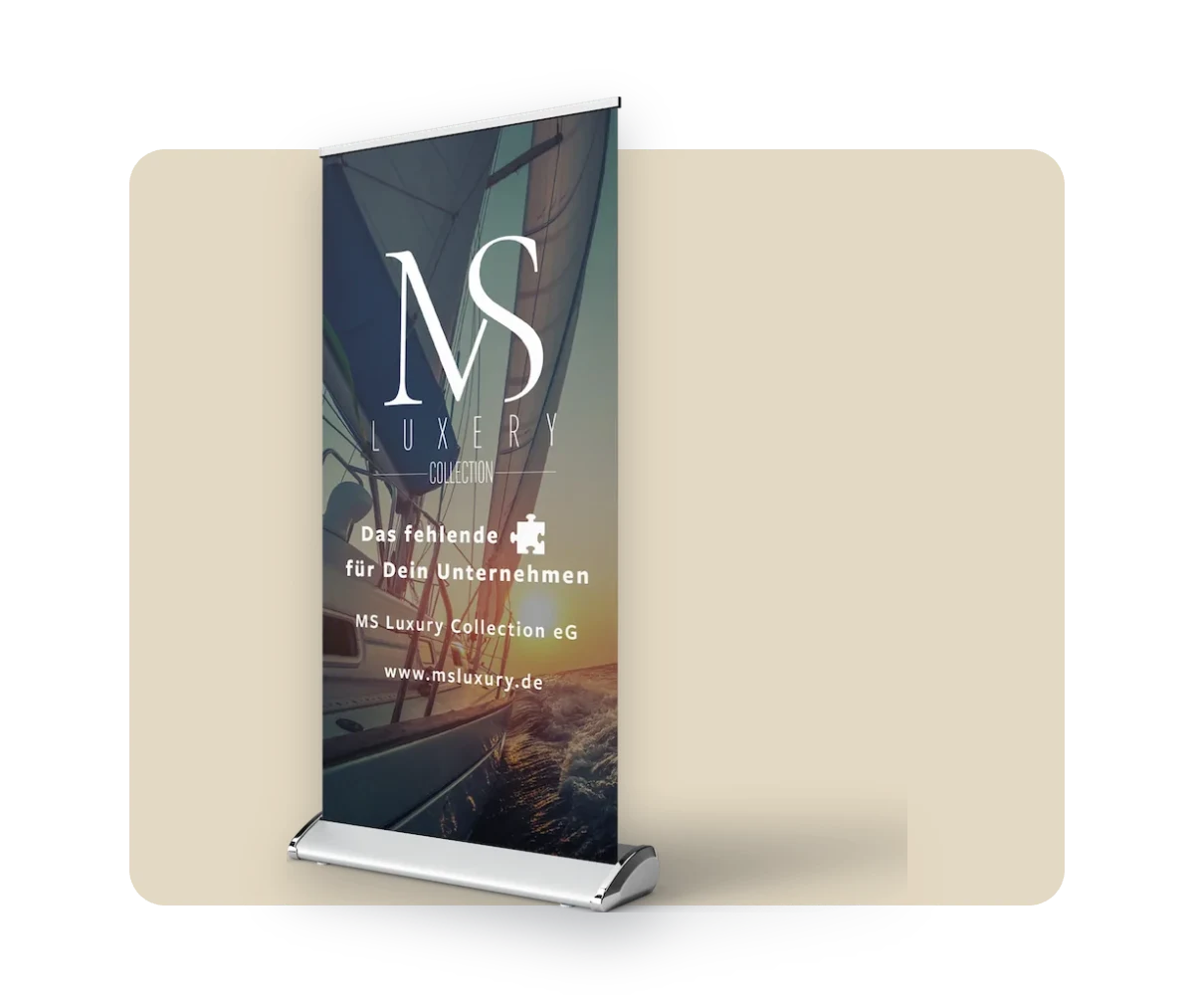 Roll-up-Banner für MS Luxury Collection – Printdesign von Creativ Media Factory