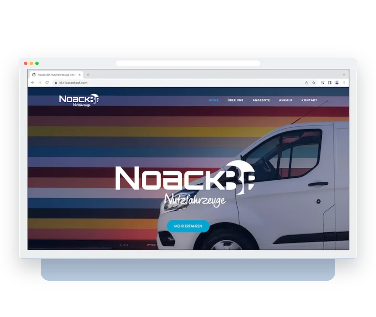 Website von Noack BB Nutzfahrzeuge im Browserfenster – Webdesign von Creativ Media Factory