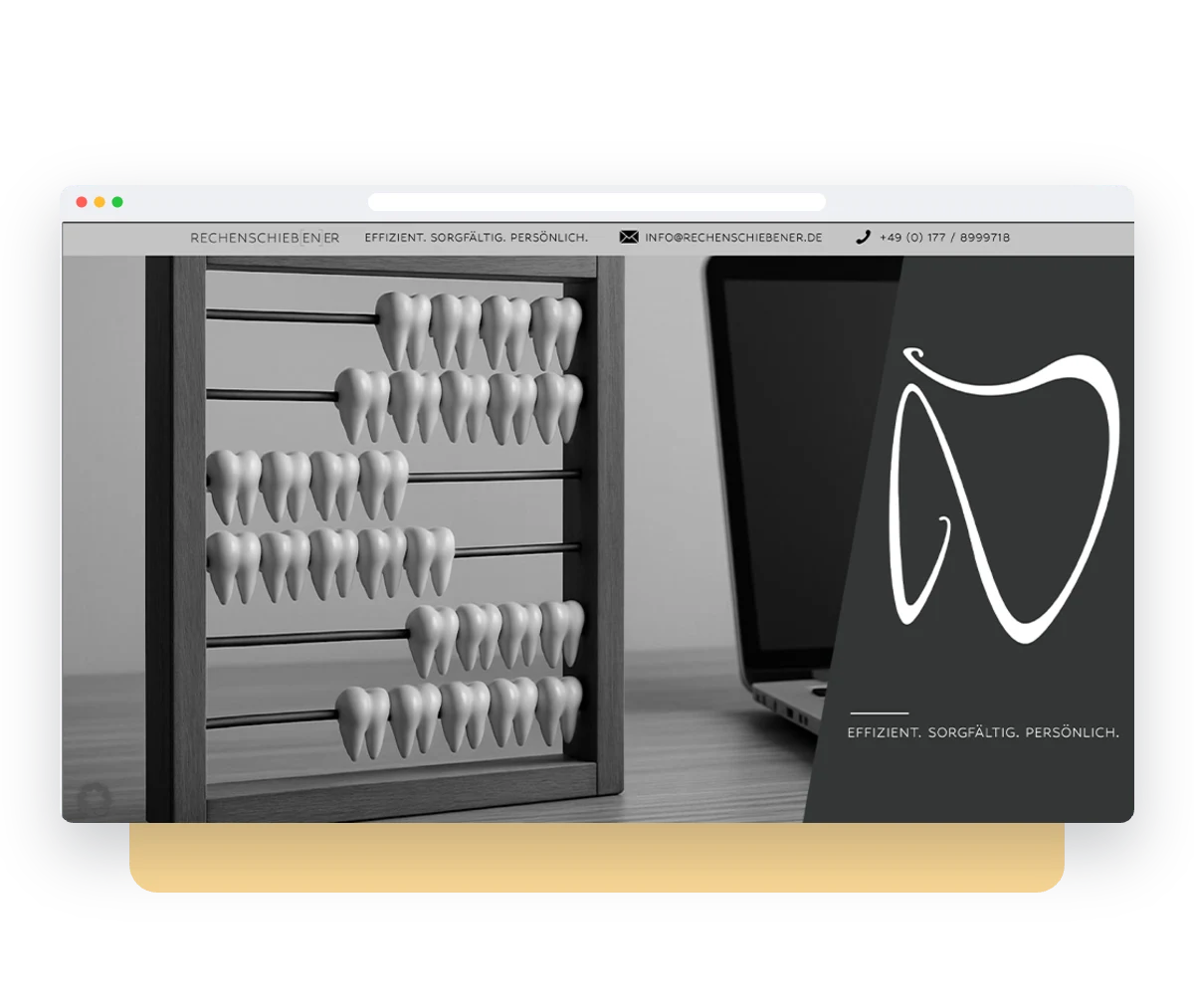 Website von Rechenschiebener im Browserfenster – Webdesign von Creativ Media Factory