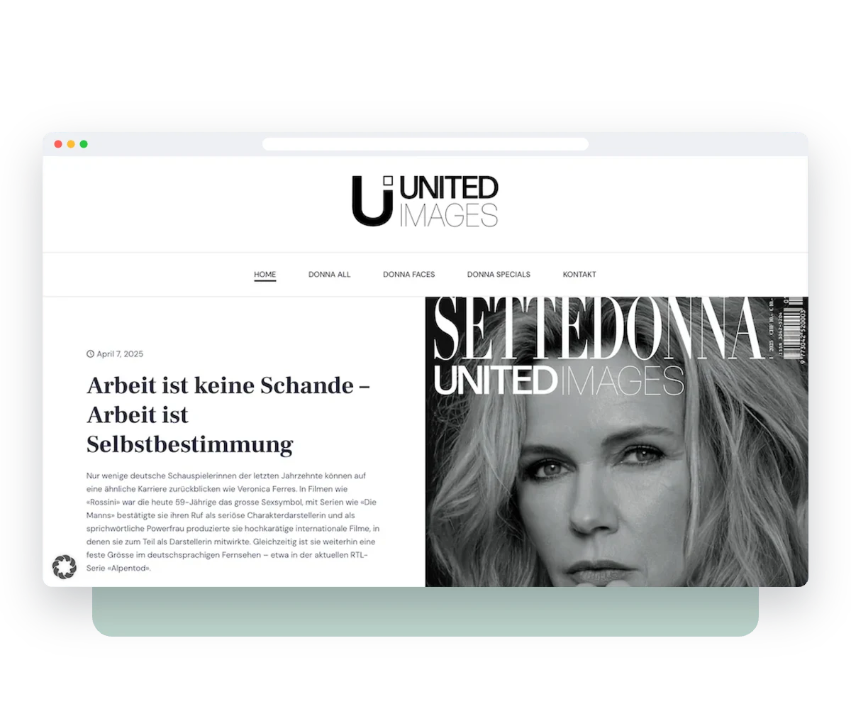 Website von United Images im Browserfenster – Webdesign von Creativ Media Factory