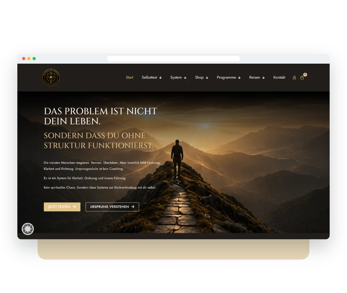 Website von Ursprungsschule im Browserfenster – Webdesign von Creativ Media Factory