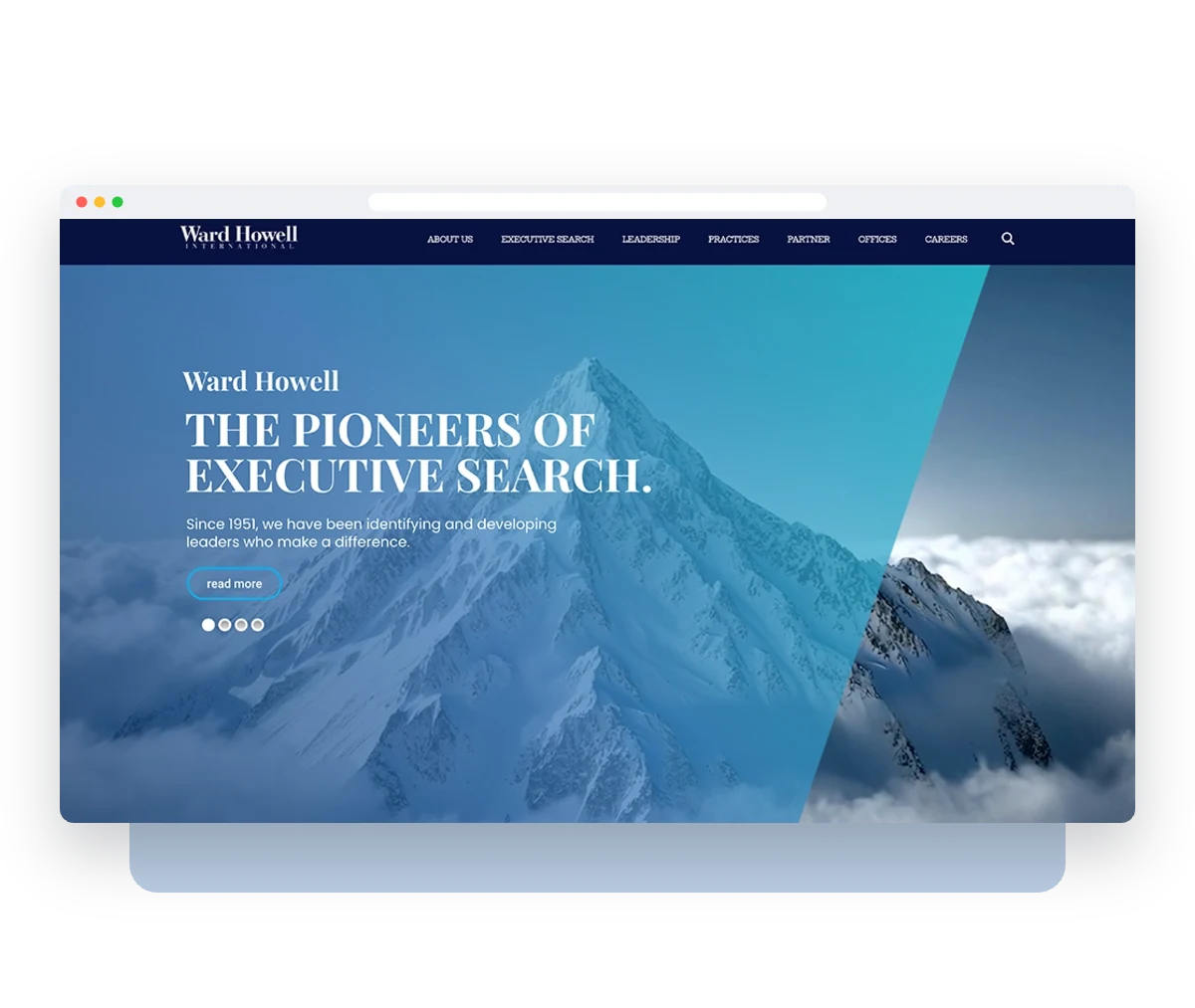 Website von Ward Howell im Browserfenster – Webdesign von Creativ Media Factory